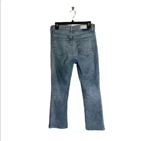 𝅺RE/DONE Levi's Mid Rise Crop Kick Flare 70s Jeans Size 27 - Picture 5 of 9